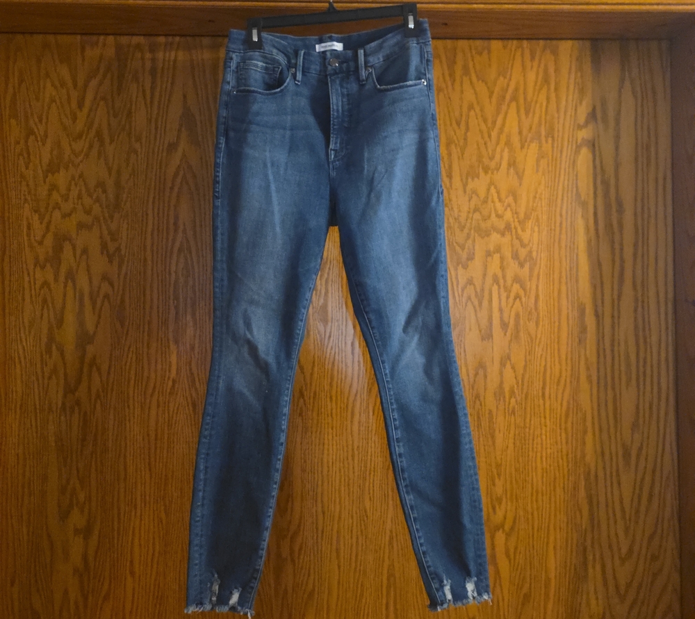 Good American Indigo Skinny Jeans with Subtle Fade